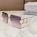 Lunettes de soleil carrées sans monture avec verres dégradés violets et branches à cœurs - Vieux rose