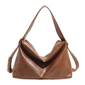 Bolso Hobo marrón en cuero con correa ajustable y cremallera para estilo oficina casual - Marrón