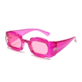 Y2K petal irregular sunglasses in rose pink with thick wavy frames for outdoor street style - Rose Red Frame Pink Lens