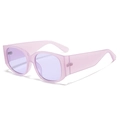 Vintage oversized sunglasses with translucent light pink frame and purple tinted lenses - Purple Frame / Purple Lens