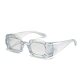 Y2K ice blue irregular wave frame sunglasses with cloud texture in a 45-degree view - Silver Frame White Mirror Lens