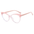 Occhiali anti luce blu gatto rosa con montatura bicolore e dettagli di rivetti in metallo - Montatura Rosa Chiaro
