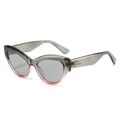 Modern cat-eye sunglasses with gradient grey-to-rose frames and grey UV lenses - Gray Pink Frame Gray Lens
