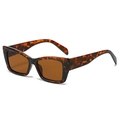Occhiali da sole retrò tartarugati con lenti marroni per uno stile alla moda - Montatura Leopardata / Lenti Tè