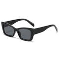 Occhiali da sole cat-eye neri con lenti grigio scuro e montura quadrata retrò chic - Montatura Nera Lenti Grigio Nero