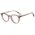Occhiali rotondi anti-luce blu con montatura classica in stile leopardato - Montatura tartarugata