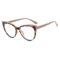 Occhiali anti-luce blu stile cat-eye con montatura bicolore in tartaruga e beige - Montatura Tartarugata Caffè