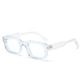 Classic minimalist transparent square frame glasses for a retro street style look - Transparent Frame