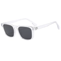Classic vintage square sunglasses with transparent frames and dark lenses for outdoor use - Transparent Frame Black Grey Lens
