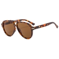 Occhiali da sole aviator classici con montatura tartarugata e lenti marroni - Montatura Tartarugata