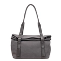 Sac fourre-tout gris foncé minimaliste en cuir PU avec boucles décoratives - Gris