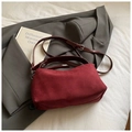 Vintage burgundy frosted suede underarm bag with versatile adjustable shoulder straps - Wine Red Without Pendant