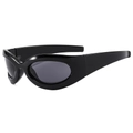 Lunettes de soleil de sport Y2K enveloppantes avec monture noire et verres gris - Monture Noire Verres Noir Gris
