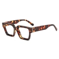 Montatura occhiali quadrata classica tartarugata con design retrò in acetato e dettagli metallo - Montatura Tartarugata