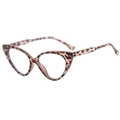 Monturas de gafas de ojo de gato con estampado de leopardo y diseño retro chic - Montura Demi Blanca