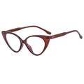 Montura de gafas retro cat-eye en marrón traslúcido con cristales anti-luz azul - Montura de Té