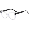 Occhiali anti luce blu cat-eye vintage con montatura trasparente e stanghette nere - Montatura Trasparente