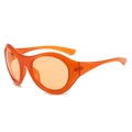 Gafas de sol naranjas futuristas con montura redonda y lentes transparentes Y2K - Montura Naranja Lente Naranja Claro
