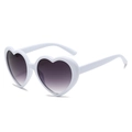 Classic white heart-shaped sunglasses with purple gradient lenses for party and fashion - White Frame Gradient Grey Lens