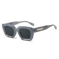 Retro square frame sunglasses in grey marble pattern with black tinted lenses - Lime Frame Black Grey Lens