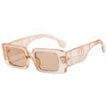 Lunettes de soleil rétro à monture ambre et branches avec motif à carreaux - Monture Thé Verres Champagne