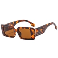 Lunettes de soleil rétro carrées en écaille avec branches texturées en relief 3D - Monture Écaille