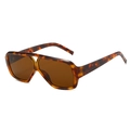 Retro double-bridge sunglasses with tortoise shell frame and brown lenses - Tortoiseshell Frame Tea Lens