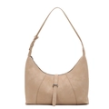 Bolso hobo retro beige con acabado de ante mate y detalle de anillo metálico - Caqui