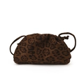 Leopard print crossbody bag with cloud shape design and thin shoulder strap for women - Brown