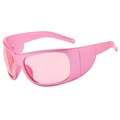 Lunettes de soleil de sport Y2K punk roses avec monture large et verres teintés - Monture Rose / Verres Roses