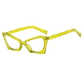 Occhiali cat-eye verde lime neon trasparenti con montatura geometrica e lenti anti luce blu - Montatura Verde