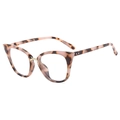 Classic cat eye sunglasses featuring pink tortoise shell frame and gold metal bridge - Pink Floral Frame