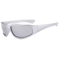 Lunettes de soleil cyclisme argentées au design punk futuriste pour les sports de plein air - Monture Argentée Verres Miroir Argent