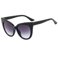 Occhiali da sole cat eye con montatura nera e lenti viola sfumate per uno stile trendy - Montatura Nera Lente Grigia Sfumata