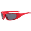 Fashionable outdoor sports cycling sunglasses with red speckled frame and dark wrap lenses - Red Frame Gray Lens (Splatter)