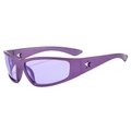 Occhiali da sole sportivi viola Y2K con stanghette a stella e lenti a mascherina - Montatura Viola / Lenti Viola