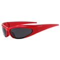 Sportieve Y2K zonnebril met rood omhullend montuur en donkergrijze glazen - Rood Frame Donkergrijze Lenzen