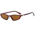 Lunettes de soleil œil-de-chat vintage avec monture en résine rouge foncé translucide - Monture Thé Verres Thé