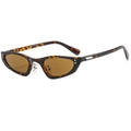 Lunettes de soleil œil de chat vintage avec monture léopard et verres marron - Monture Écaille
