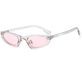 Lunettes de soleil yeux de chat avec monture transparente et verres rose clair - Monture Grise / Verres Roses