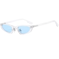 Lunettes de soleil œil de chat transparentes avec verres bleu clair et monture transparente tendance - Monture Transparente Verres Bleus