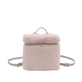 Rosa Plüsch-Box-Beuteltasche mit Tragegriff und verstellbarem Schultergurt für Damen - Rosa