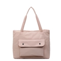 Minimalistische pfirsichrosa Nylon-Einkaufstasche mit großer Vordertasche und Druckknöpfen - Rosa