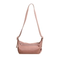 Bolso de hombro plisado a la moda en rosa empolvado con correa ajustable - Rosa