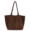 Grande borsa tote vintage da donna con stampa leopardata elegante in marrone e nero chic - Leopardo Piccolo Marrone