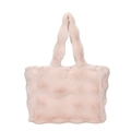 Borsa tote in pelliccia sintetica rosa chiaro, capiente e morbida con manici in peluche - Rosa