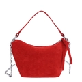 Bolso de ante rojo con cadena plateada y detalle de lazo lateral para mujer - Rojo Sisi