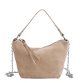 Light khaki dumpling bag with chain and leather straps in a minimalist matte finish - Khaki