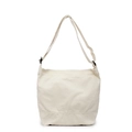 Bolso tote de lona blanco crema minimalista con correa de hombro ajustable grande - Blanco Roto