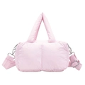 Weiche Puffer-Tragetasche in Hellrosa mit Steppmuster und verstellbarem Schultergurt - Rosa